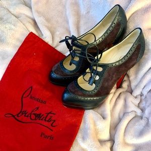 Christian Louboutin lace-up heels/booties sz 37